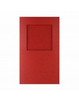 О32005 Открытка тройная квадрат красная перламутровая