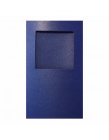 О32007 Открытка тройная квадрат синяя перламутровая