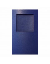 О32007 Открытка тройная квадрат синяя перламутровая