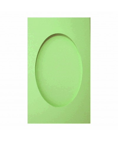 О34013 Открытка тройная овал светло-зеленая матовая