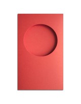 О33009 Открытка тройная круг красная матовая