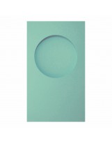 О33011 Открытка тройная круг светло-голубая матовая
