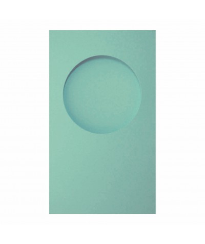 О33011 Открытка тройная круг светло-голубая матовая