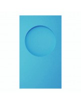 О33012 Открытка тройная круг ярко-голубая матовая