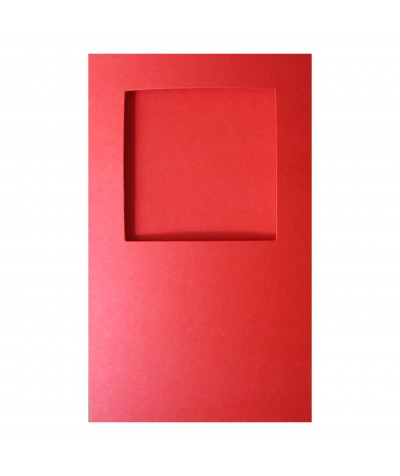 О32009 Открытка тройная квадрат красная матовая
