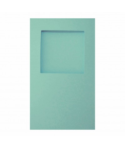 О32011 Открытка тройная квадрат светло-голубая матовая
