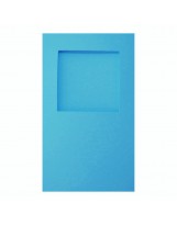 О32012 Открытка тройная квадрат ярко-голубая матовая