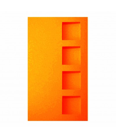 О31010 Открытка тройная 4 квадрата оранжевая матовая