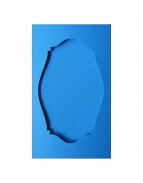 О36012 Открытка тройная Фигурная 2  ярко-голубая матовая