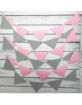 ГИР3004 Заготовка для гирлянды Треугольник Розовый/Серый