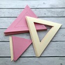 ГИР5003 Заготовка для гирлянды Треугольник 2 в 1 Розовый/Кремовый