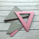 ГИР5004 Заготовка для гирлянды Треугольник 2 в 1 Розовый/Серый